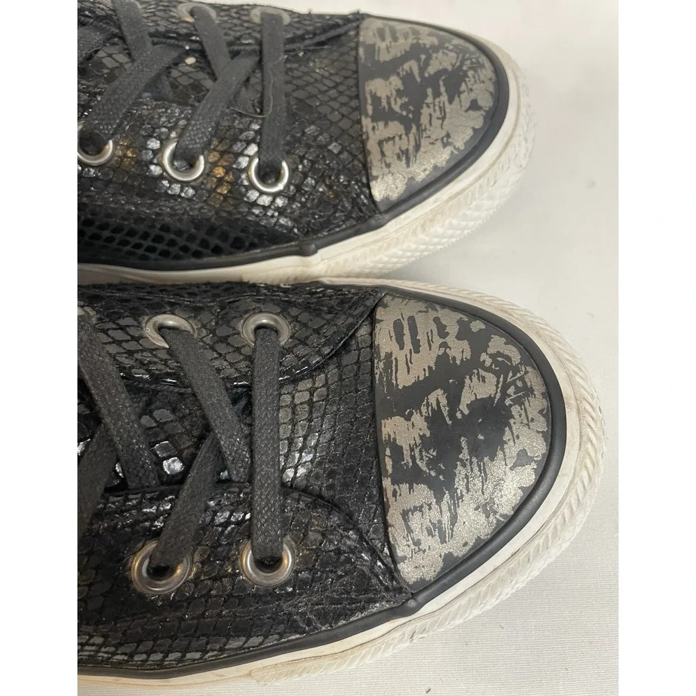 Converse All Star Chuck Taylor Sneakers Womens 9.5 Black Leather Low Top Classic